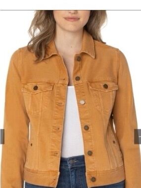 Liverpool Temma Cropped Denim Jacket - Amber Dawn - Size Small